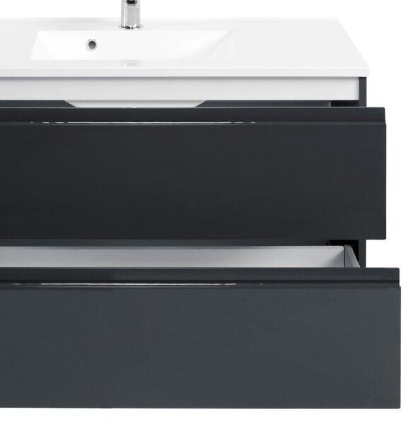 SKRINKA S UMÝVADLOM, grafitová, sivá, 100 cm Held - Kúpeľňové skrinky, Online Only