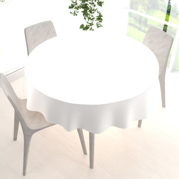Biante Veľký zamatový okrúhly obrus Velvet Premium SVP-052 Snehovo biely Ø 150 cm