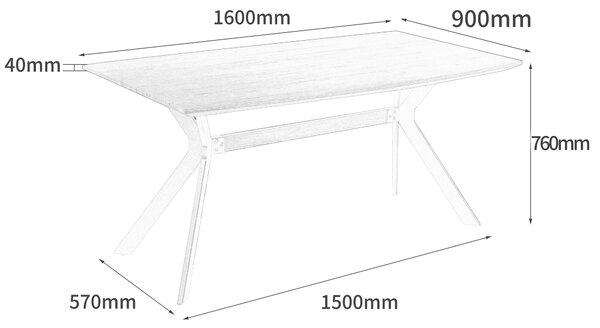 JEDÁLENSKÝ STÔL, prírodná farba, 160/90/76 cm MID.YOU - Online Only jedálne, Online Only
