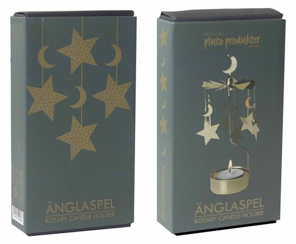 Rotujúci svietnik Moon and Stars Gold