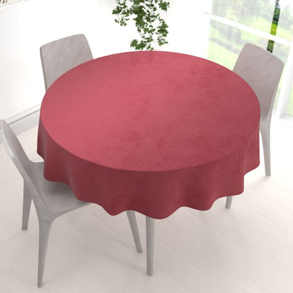 Biante Veľký zamatový okrúhly obrus Velvet Premium SVP-050 Vínovo červený Ø 150 cm