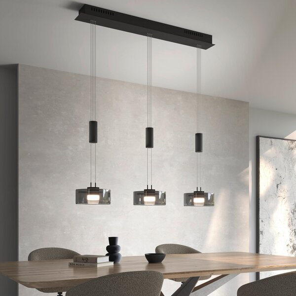 ZÁVESNÉ LED SVIETIDLO, 100/20/160 cm Fischer & Honsel - Online Only bytové doplnky, Online Only