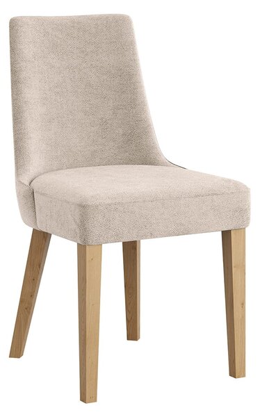 Čalúnená stolička béžová s drevenými nohami R25 Carini