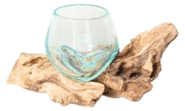 VÁZA, drevo, sklo, 8 cm Ambia Home - Vázy