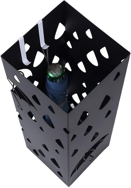 SONGMICS Stojan na dáždniky SONGMICS štvorcový, čierny, LUC49B