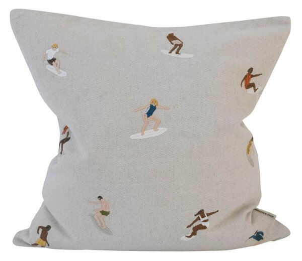 Ľanová obliečka na vankúš Surfers Embroidered 48 × 48 cm