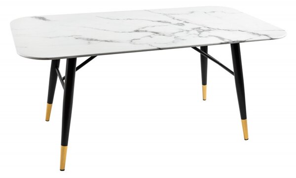 Konferenčný stolík Paris 110cm mramorový vzhľad biely