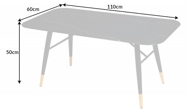 Konferenčný stolík Paris 110cm mramorový vzhľad antracitový