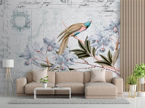 Fototapeta Vták na modrej vetve - Andrea Haase Materiál: Vliesová, Rozmery: 200 x 140 cm