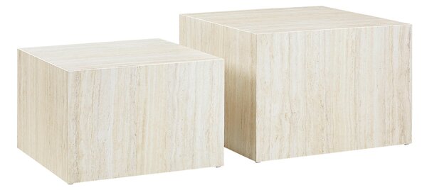 SADA KONFERENČNÝCH STOLÍKOV, béžová, kompozitné drevo, 58-50/58-50/40-33 cm Livetastic - Stolíky do obývačky, Online Only