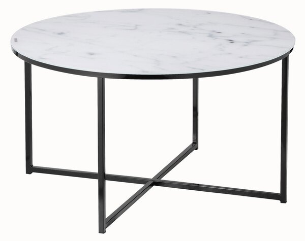 KONFERENČNÝ STOLÍK, čierna, biela, kov, sklo, 80/45 cm Livetastic - Stolíky do obývačky, Online Only