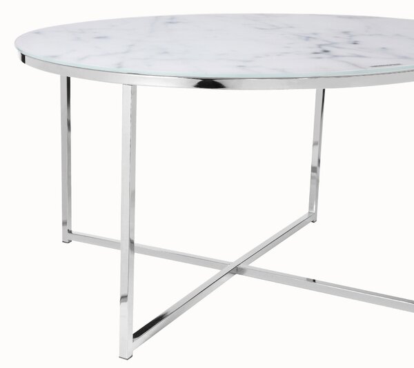 KONFERENČNÝ STOLÍK, biela, chrómová, kov, sklo, 80/45 cm Livetastic - Stolíky do obývačky, Online Only