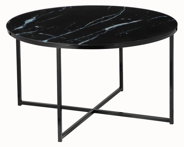 KONFERENČNÝ STOLÍK, čierna, kov, sklo, 80/45 cm Livetastic - Stolíky do obývačky, Online Only