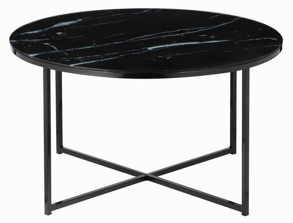 KONFERENČNÝ STOLÍK, čierna, kov, sklo, 80/45 cm Livetastic - Stolíky do obývačky, Online Only
