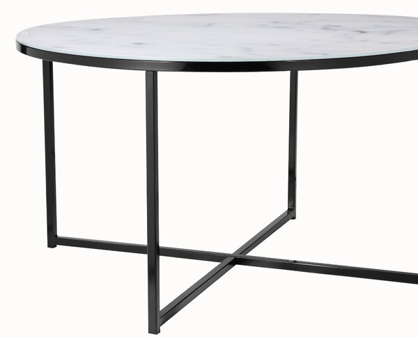 KONFERENČNÝ STOLÍK, čierna, biela, kov, sklo, 80/45 cm Livetastic - Stolíky do obývačky, Online Only