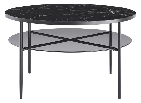 KONFERENČNÝ STOLÍK, čierna, kov, sklo, 81/81/45 cm Livetastic - Stolíky do obývačky, Online Only