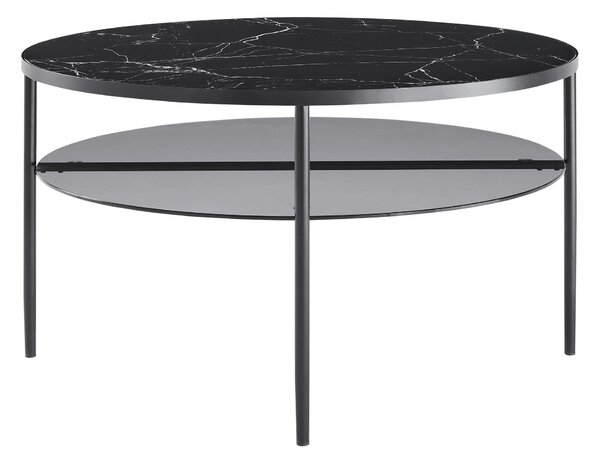 KONFERENČNÝ STOLÍK, čierna, kov, sklo, 81/81/45 cm Livetastic - Stolíky do obývačky, Online Only