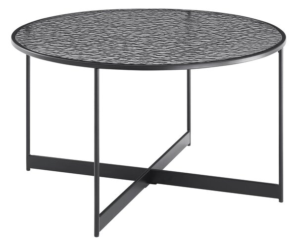 KONFERENČNÝ STOLÍK, čierna, kov, sklo, 80/80/45 cm Livetastic - Stolíky do obývačky, Online Only