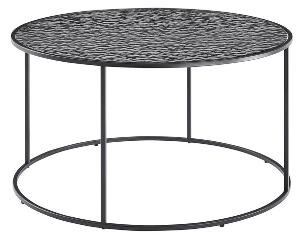 KONFERENČNÝ STOLÍK, čierna, kov, sklo, 80/80/45 cm Livetastic - Stolíky do obývačky, Online Only