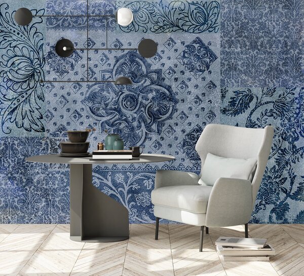Fototapeta Vintage modrá mozaika - Andrea Haase Materiál: Vliesová, Rozmery: 200 x 140 cm
