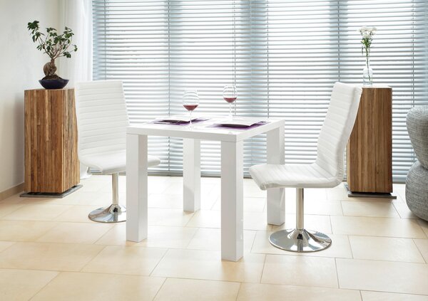 JEDÁLENSKÝ STÔL, biela s vysokým leskom, 80/80/76 cm MID.YOU - Online Only jedálne, Online Only