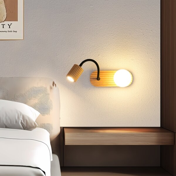 Brilagi - Drevené nástenné svietidlo MODERN WOOD 1xG9/5W/230V + 1xGU10/8W