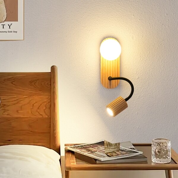 Brilagi - Drevené nástenné svietidlo MODERN WOOD 1xG9/5W/230V + 1xGU10/8W