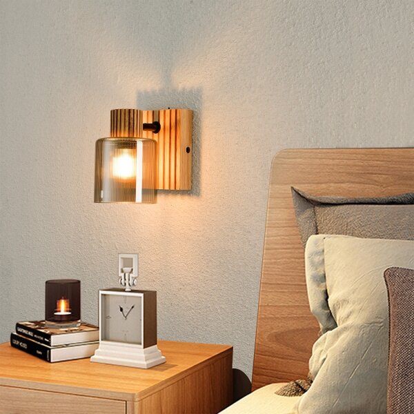 Brilagi - Nástenné bodové svietidlo HYGGE 1xE14/15W/230V drevené/dymové