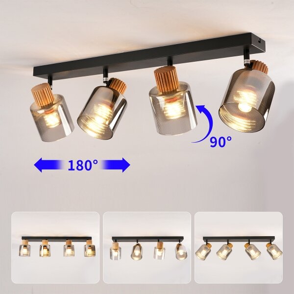 Brilagi - Bodové svietidlo HYGGE 4xE14/15W/230V čierna/dymová