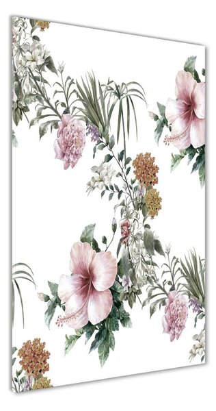 Vertikálny foto obraz fotografie na skle Tropické kvety