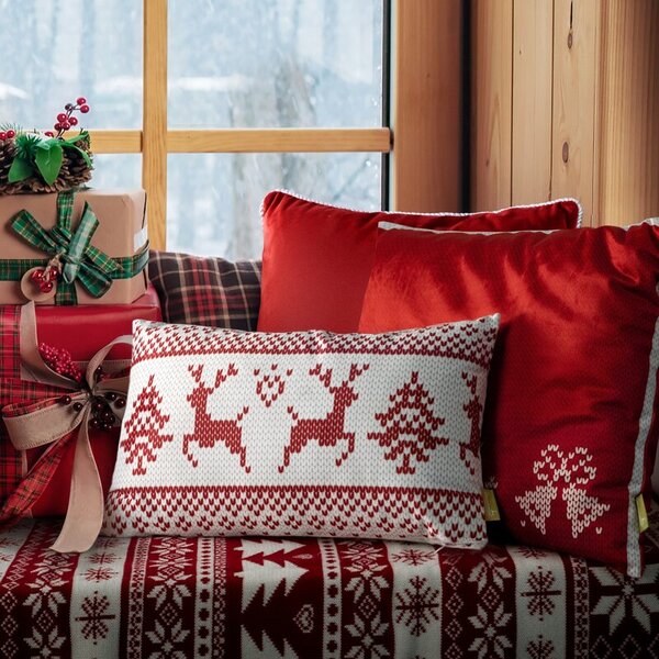 Metráž VIANOČNÁ OBLIEČKA NA VANKÚŠ NOEL 01 45X45 B+ČER