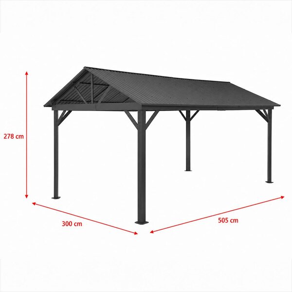 Hliníková pergola Avenberg PAVILIO 5x3m čierna