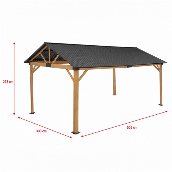 Hliníková pergola Avenberg PAVILIO 5x3m natur