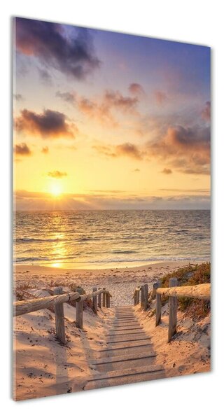 Vertikálny foto obraz fotografie na skle Chodník na pláž