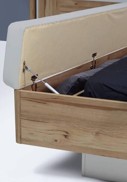 POSTEĽ S NOČNÝMI STOLÍKMI, 180/200 cm, sivá, dub artisan Ti'me - Postele
