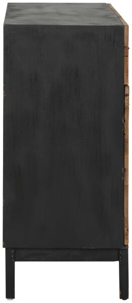 ŠIROKÁ KOMODA, jedľa, prírodná farba, čierna, 120/90.5/41 cm Livetastic - Online Only drobný nábytok, Online Only