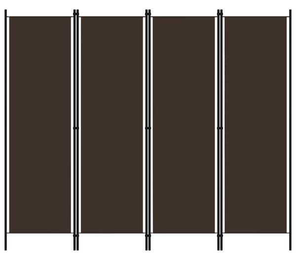 4-panelový paraván hnedý 200x180 cm