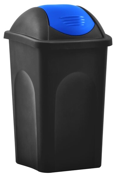 Odpadkový kôš s otočným vekom 60l čierno-modrý