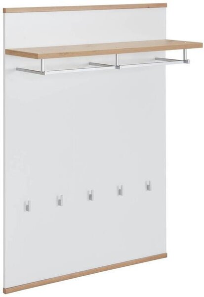 VEŠIAKOVÝ PANEL, biela, dub artisan, 85/119/28 cm Xora - Vešiakové steny