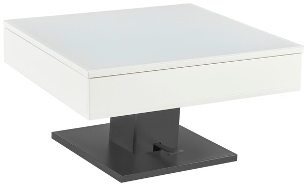 KONFERENČNÝ STOLÍK, čierna, biela, kov, sklo, kompozitné drevo, 80/80/47 cm Livetastic - Stolíky do obývačky, Online Only