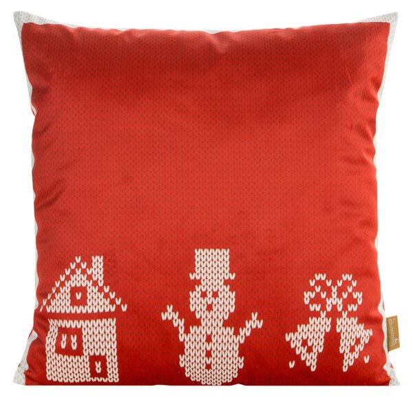 VIANOČNÁ DEKORAČNÁ OBLIEČKA NA VANKÚŠ NOEL 1KS 45X45 CM ČERVENÁ
