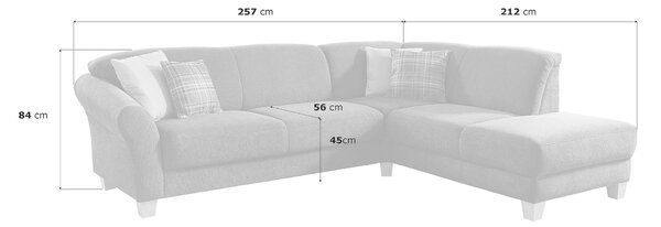 ROHOVÁ SEDAČKA, textil, sivá Sit & More - Sedačky, Online Only