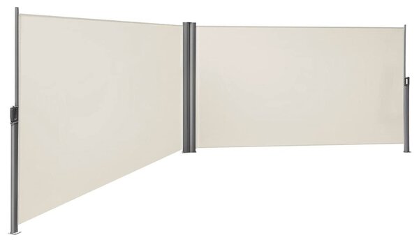 Obojstranná, výsuvná markíza 160 x 600 cm, béžová