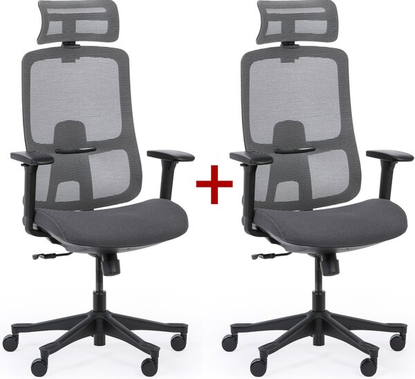 Kancelárska stolička LYNX 1+1 ZADARMO, sivá