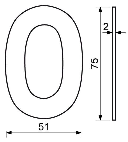 Domové číslo "0", RN.75L, čierna