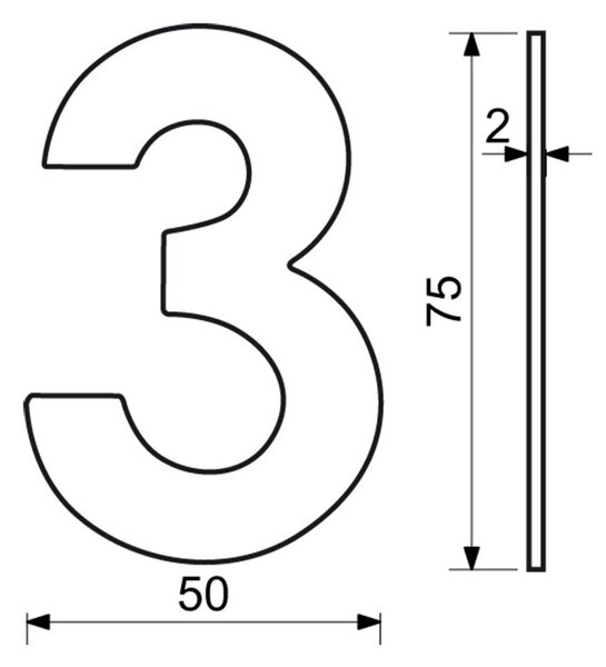 Domové číslo "3", RN.75L, čierna