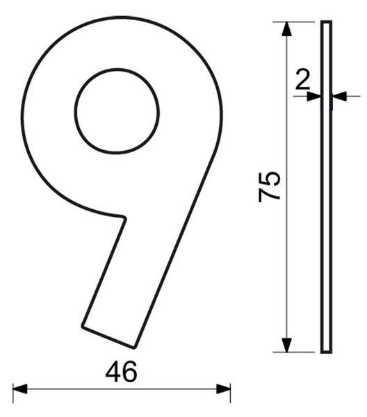 Domové číslo "9", RN.75L, čierna