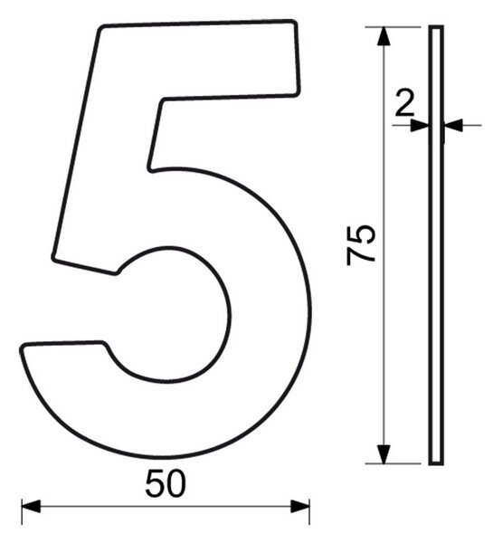 Domové číslo "5", RN.75L, čierna