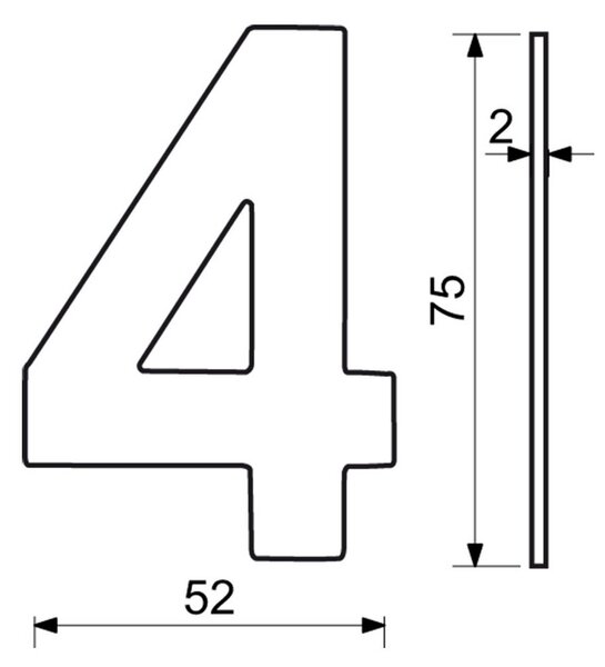 Domové číslo "4", RN.75L, čierna