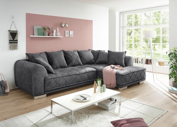 ROHOVÁ SEDAČKA, textil, kompozitné drevo, antracitová MID.YOU - Sedačky, Online Only